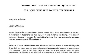 Démontage réseau téléphonique cuivre 