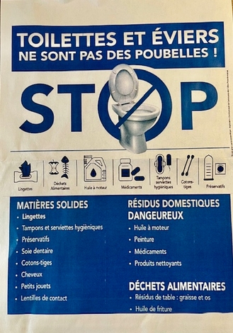 Assainissement : il ne faut pas jeter n'importe quoi dans les toilettes et dans les éviers